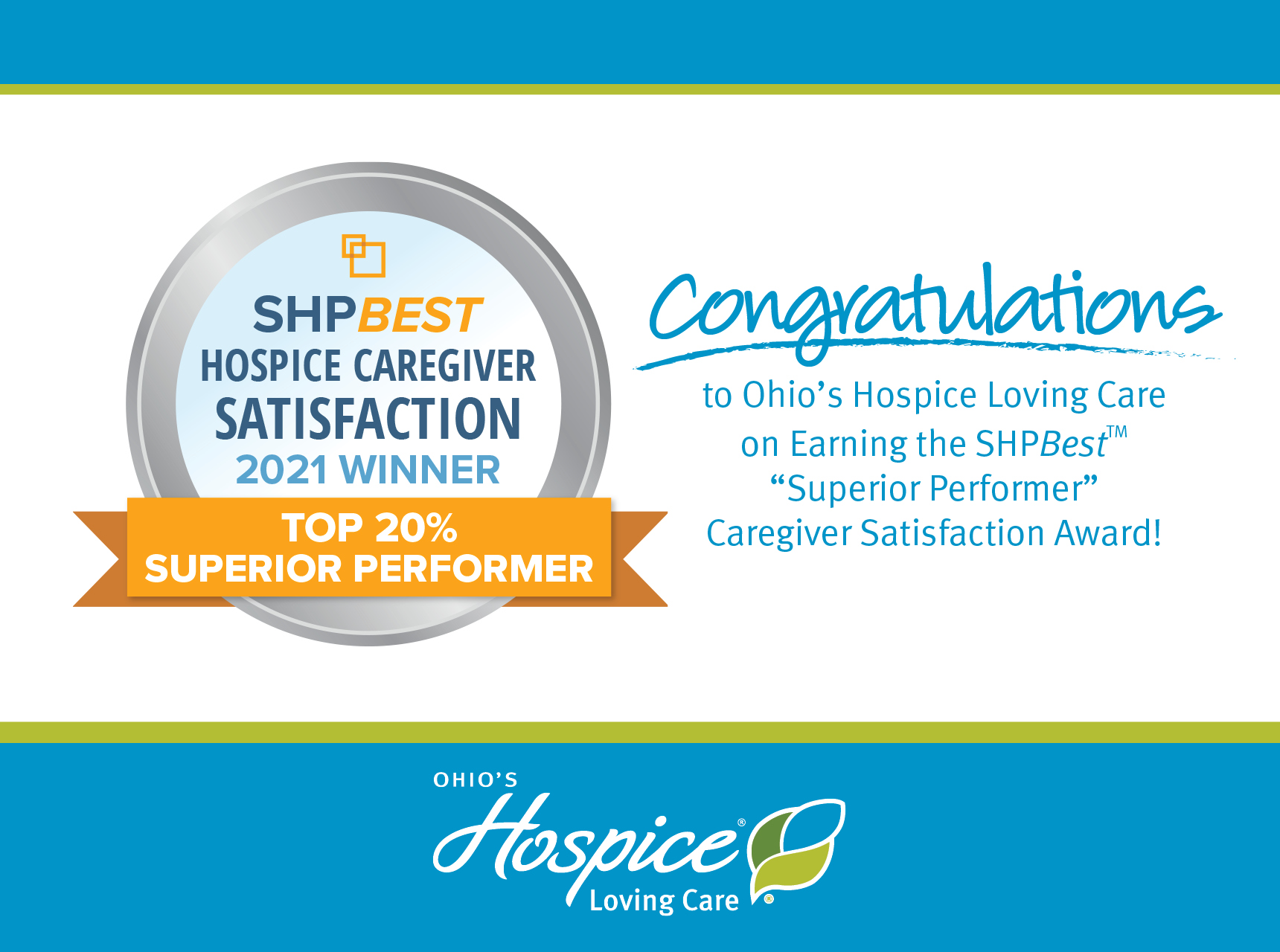 Congratulations to Ohio's Hospice Loving Care on Earning SHPBest "Superior Performer" Caregiver Satisfaction Award!